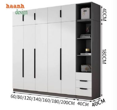 Sắp xếp ngăn nắp với tủ áo trẻ em gỗ công nghiệp-TEE 004