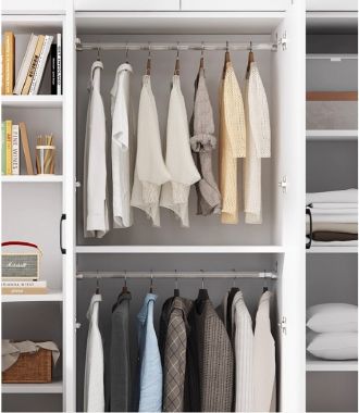 Mẫu tủ quần áo trẻ em kết hợp bàn học hiện đại cho bé-TEE 006