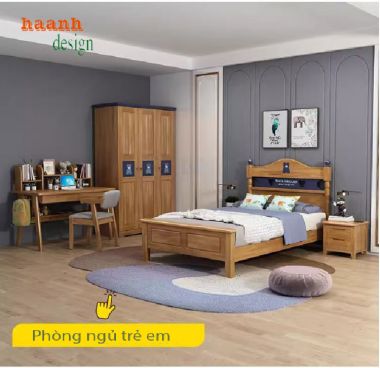 Thú vị tủ quần áo trẻ em gỗ tự nhiên trong phòng bé-TQA 001