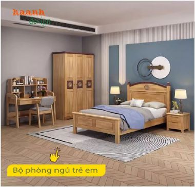Thú vị tủ quần áo trẻ em gỗ tự nhiên trong phòng bé-TQA 001