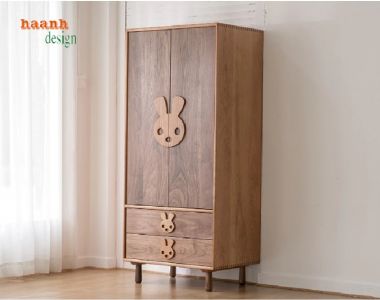 Mẫu tủ quần áo trẻ em hiện đại bằng gỗ sồi cao cấp-TQA 005