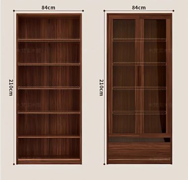 Kệ sách gỗ công nghiệp cánh kính sang trọng, bền đẹp-THS 008