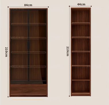 Kệ sách gỗ công nghiệp cánh kính sang trọng, bền đẹp-THS 008