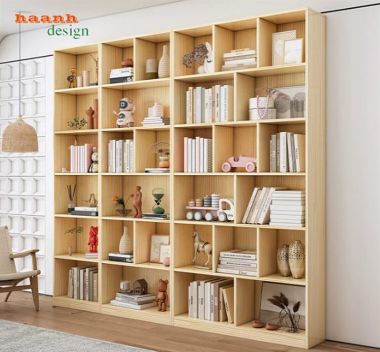 Tủ sách gỗ công nghiệp dạng ô mở linh hoạt - THS 012