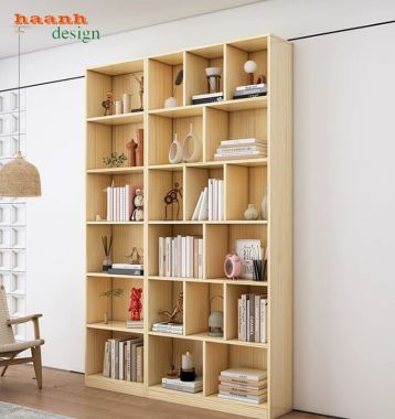 Tủ sách gỗ công nghiệp dạng ô mở linh hoạt - THS 012