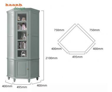 Tủ sách có cửa kính – Lựa chọn hoàn hảo cho phòng làm việc-THS 007