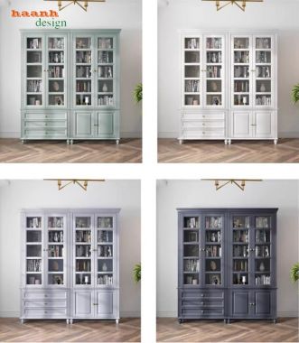 Tủ sách có cửa kính – Lựa chọn hoàn hảo cho phòng làm việc-THS 007