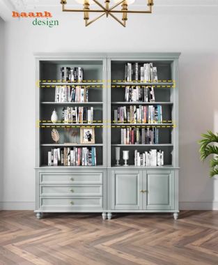 Tủ sách có cửa kính – Lựa chọn hoàn hảo cho phòng làm việc-THS 007