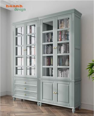 Tủ sách có cửa kính – Lựa chọn hoàn hảo cho phòng làm việc-THS 007
