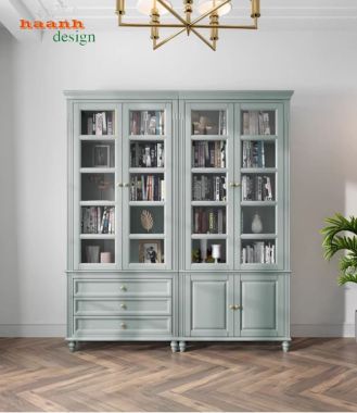 Tủ sách có cửa kính – Lựa chọn hoàn hảo cho phòng làm việc-THS 007