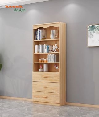 Lý do bạn nên chọn mẫu tủ sách gia đình bằng gỗ sồi ghép thanh-THS 006