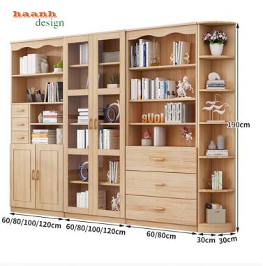 Lý do bạn nên chọn mẫu tủ sách gia đình bằng gỗ sồi ghép thanh-THS 006