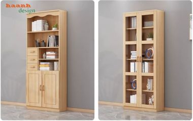 Lý do bạn nên chọn mẫu tủ sách gia đình bằng gỗ sồi ghép thanh-THS 006
