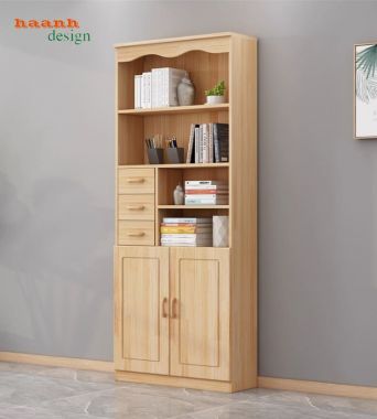 Lý do bạn nên chọn mẫu tủ sách gia đình bằng gỗ sồi ghép thanh-THS 006