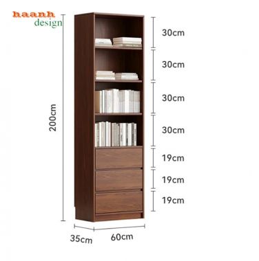 Tủ sách gỗ cao cấp từ gỗ óc chó – Nâng tầm không gian sống-THS 011