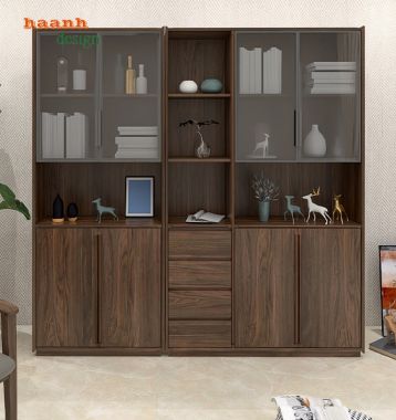 Tủ sách gỗ công nghiệp đẹp cho không gian sống hiện đại-TSH 003