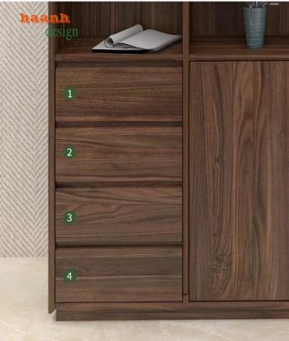 Tủ sách gỗ công nghiệp đẹp cho không gian sống hiện đại-TSH 003