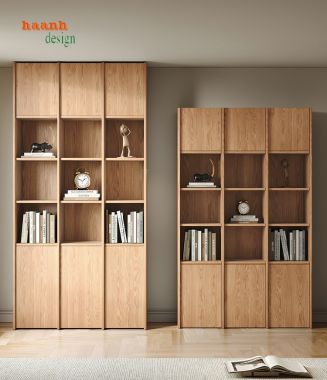 Tủ sách gỗ sồi Biểu tượng của sự sang trọng và bền bỉ-TSH 004
