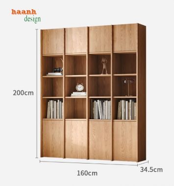 Tủ sách gỗ sồi Biểu tượng của sự sang trọng và bền bỉ-TSH 004