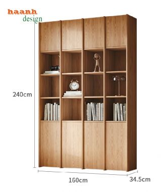 Tủ sách gỗ sồi Biểu tượng của sự sang trọng và bền bỉ-TSH 004