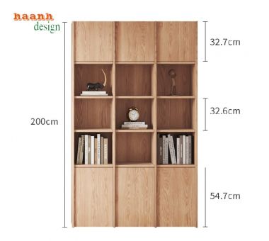 Tủ sách gỗ sồi Biểu tượng của sự sang trọng và bền bỉ-TSH 004