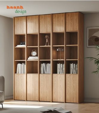 Tủ sách gỗ sồi Biểu tượng của sự sang trọng và bền bỉ-TSH 004