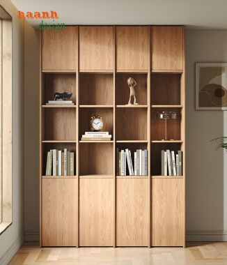 Tủ sách gỗ sồi Biểu tượng của sự sang trọng và bền bỉ-TSH 004
