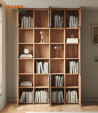 Tủ sách gỗ sồi Biểu tượng của sự sang trọng và bền bỉ-TSH 004