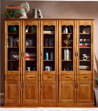 Tủ đựng sách bằng gỗ sơn PU Inchem cao cấp thiết kế Trung Hoa-TSC 007