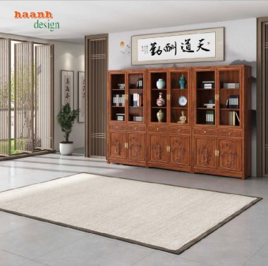 Khám phá vẻ đẹp của tủ sách gỗ tự nhiên á đông-TSC 002
