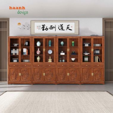 Khám phá vẻ đẹp của tủ sách gỗ tự nhiên á đông-TSC 002