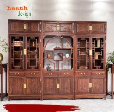 Khám phá vẻ đẹp của tủ sách bằng gỗ tự nhiên-TSC 003