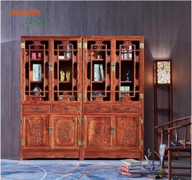 Tủ sách gỗ tự nhiên giả cổ Lựa chọn cho không gian sống-TSC 001