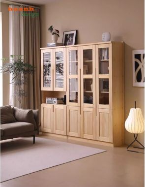 Mẫu tủ sách gỗ đẹp cho phòng làm việc gia đình hiện đại-THS 017