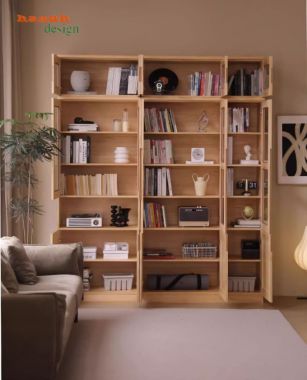 Mẫu tủ sách gỗ đẹp cho phòng làm việc gia đình hiện đại-THS 017