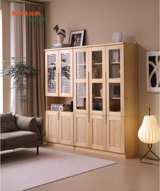 Mẫu tủ sách gỗ đẹp hiện đại cho phòng làm việc gia đình-THS 015