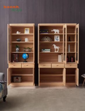 Mẫu tủ sách gỗ đẹp cho phòng làm việc gia đình hiện đại-THS 017