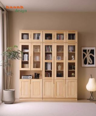 Mẫu tủ sách gỗ đẹp hiện đại cho phòng làm việc gia đình-THS 015