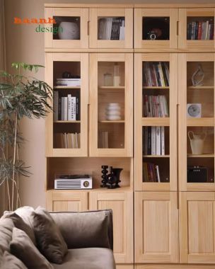 Mẫu tủ sách gỗ đẹp hiện đại cho phòng làm việc gia đình-THS 015