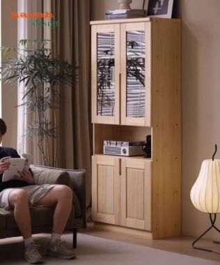 Mẫu tủ sách gỗ đẹp hiện đại cho phòng làm việc gia đình-THS 015