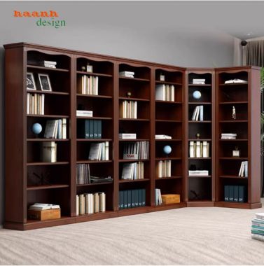 Tủ để sách bằng gỗ cao cấp cho không gian làm việc tại nhà-THS 018