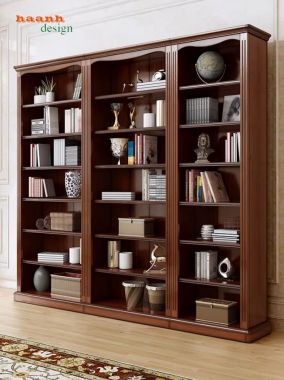 Tủ để sách bằng gỗ cao cấp cho không gian làm việc tại nhà-THS 018