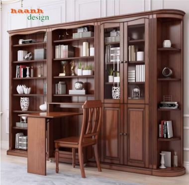 Tủ để sách bằng gỗ cao cấp cho không gian làm việc tại nhà-THS 018