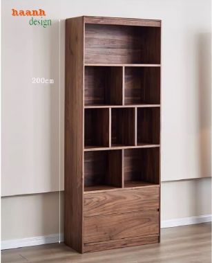 Tủ sách đẹp hiện đại bằng gỗ óc chó tự nhiên cao cấp=TSH 013