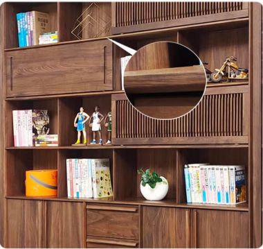 Tủ sách gia đình phong cách hiện đại từ gỗ óc chó cao cấp-THS 016