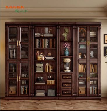 Mẫu tủ sách gỗ đẹp nhập khẩu – Đẳng cấp không gian làm việc-TST 008