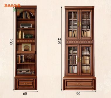 Mẫu tủ kệ sách gỗ đẹp phong cách pháp cho không gian đẳng cấp-TST 007