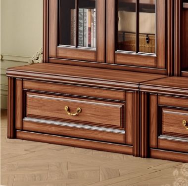 Mẫu tủ kệ sách gỗ đẹp phong cách pháp cho không gian đẳng cấp-TST 007