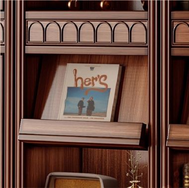 Mẫu tủ kệ sách gỗ đẹp phong cách pháp cho không gian đẳng cấp-TST 007