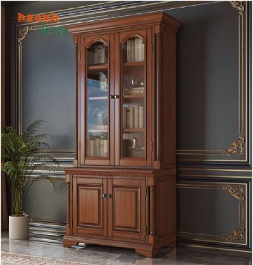 Tủ sách tân cổ điển gỗ sồi - Nét đẹp cho không gian sống-TST 006